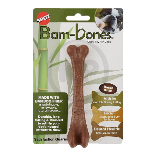 Ethical Pet Bam-bones Bone Bacon Tough Dog Chew Toy 5.75 in, Ethical