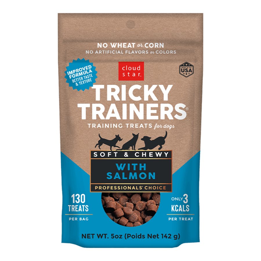 Cloud Star Tricky Trainers Grain Free Soft & Chewy Dog Training Treats Salmon 5-oz, Kwik Pets