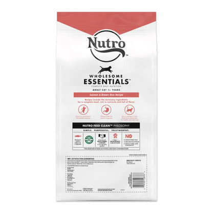 Nutro Products Wholesome Essentials Adult Dry Cat Food Salmon & Brown Rice, 3-lb