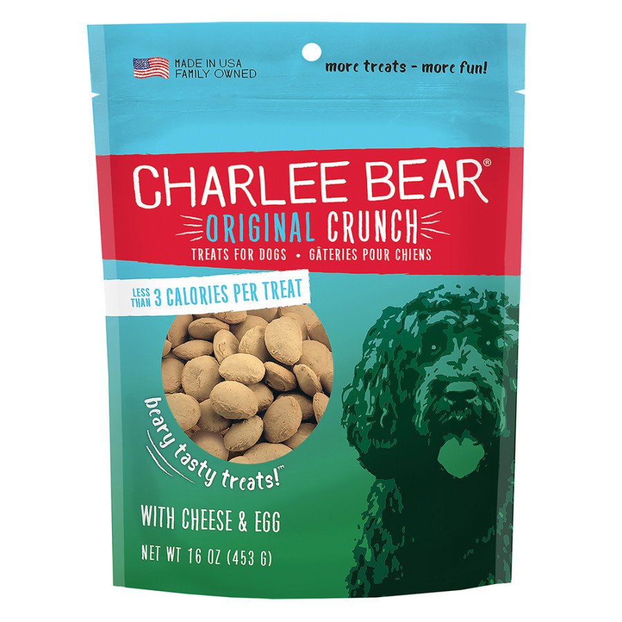Charlee Bear Original Crunch Dog Treats Cheese & Egg 16-oz, Kwik Pets