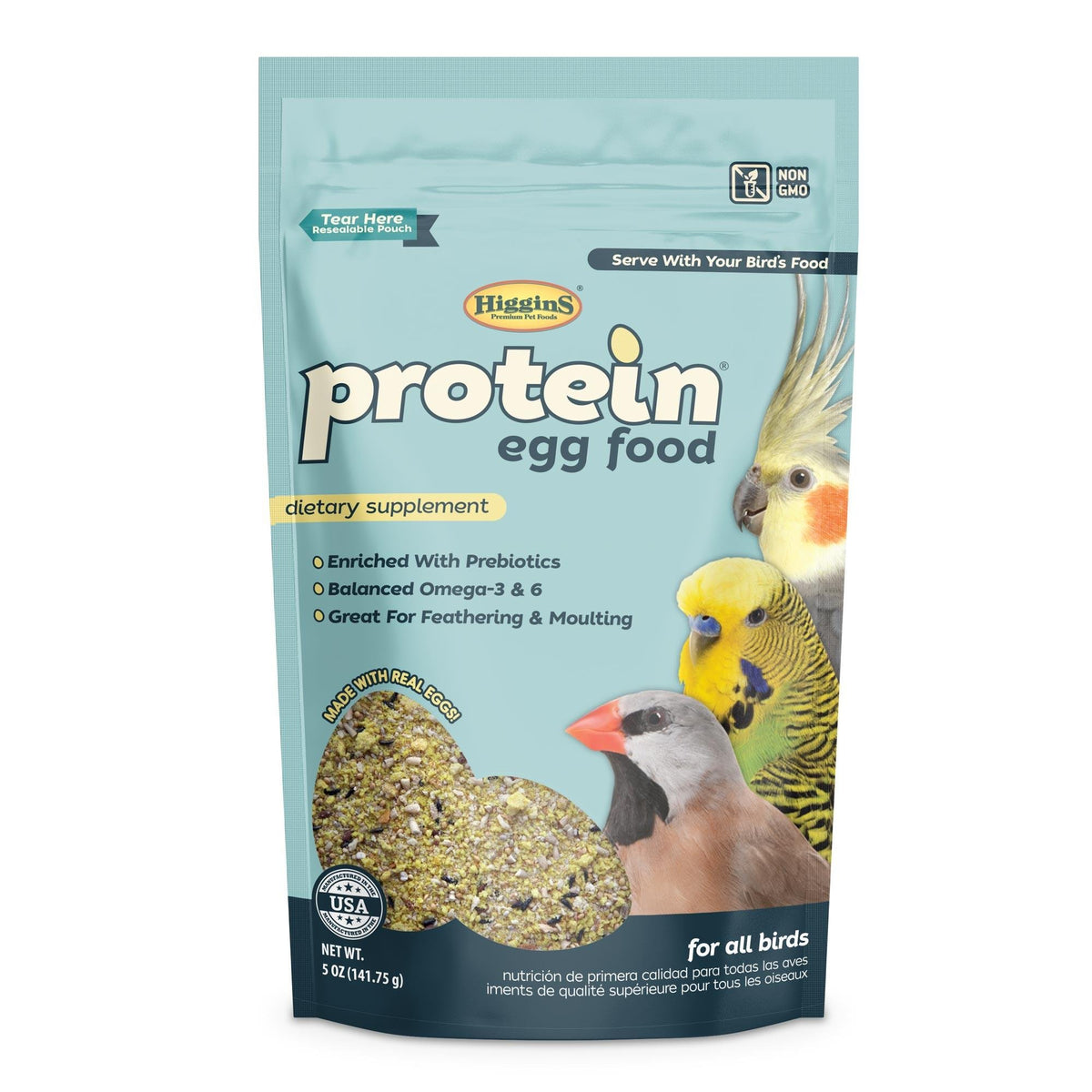 Higgins Protein Egg Food for All Pet Birds 5-oz, Kwik Pets