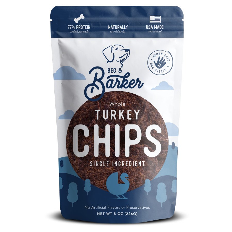 Beg & Barker Whole Turkey Breast Chips All Natural Dog Treats 8-oz, Kwik Pets
