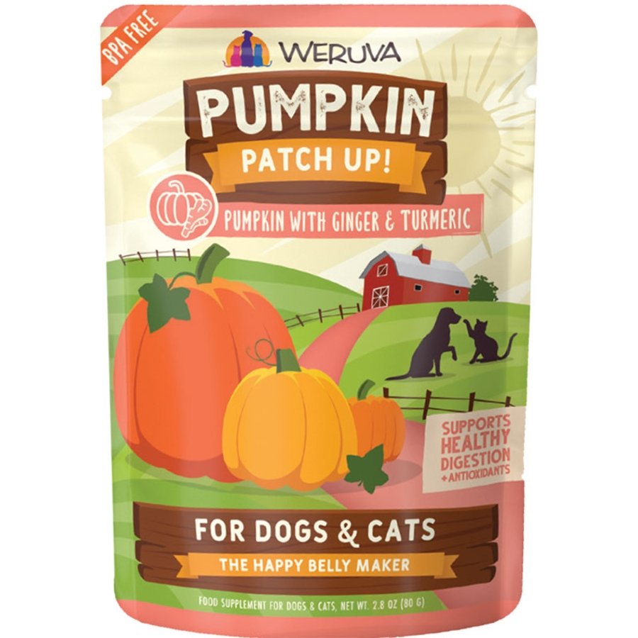 Weruva Pumpkin Patch Up! Food Supplement for Dogs & Cats Pumpkin with Ginger & Turmeric 2.8-oz, Kwik Pets