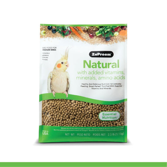 ZuPreem Natural Bird Food Cockatiels, 2.5-lb