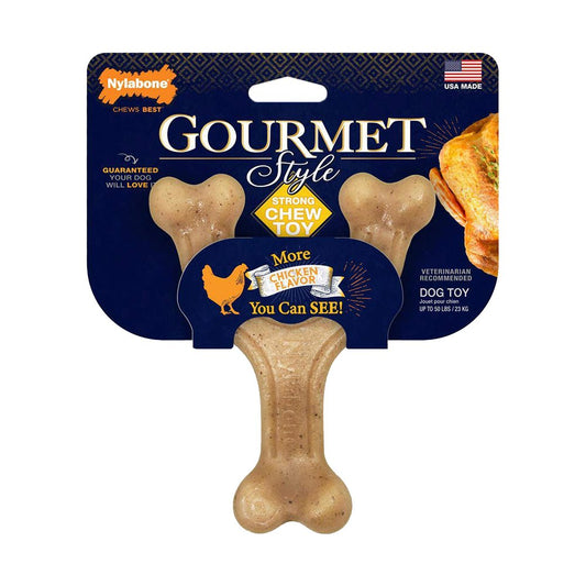 Nylabone Gourmet Style Strong Wishbone Dog Chew Toy Chicken, Large/Giant - Up To 50 lb, Nylabone