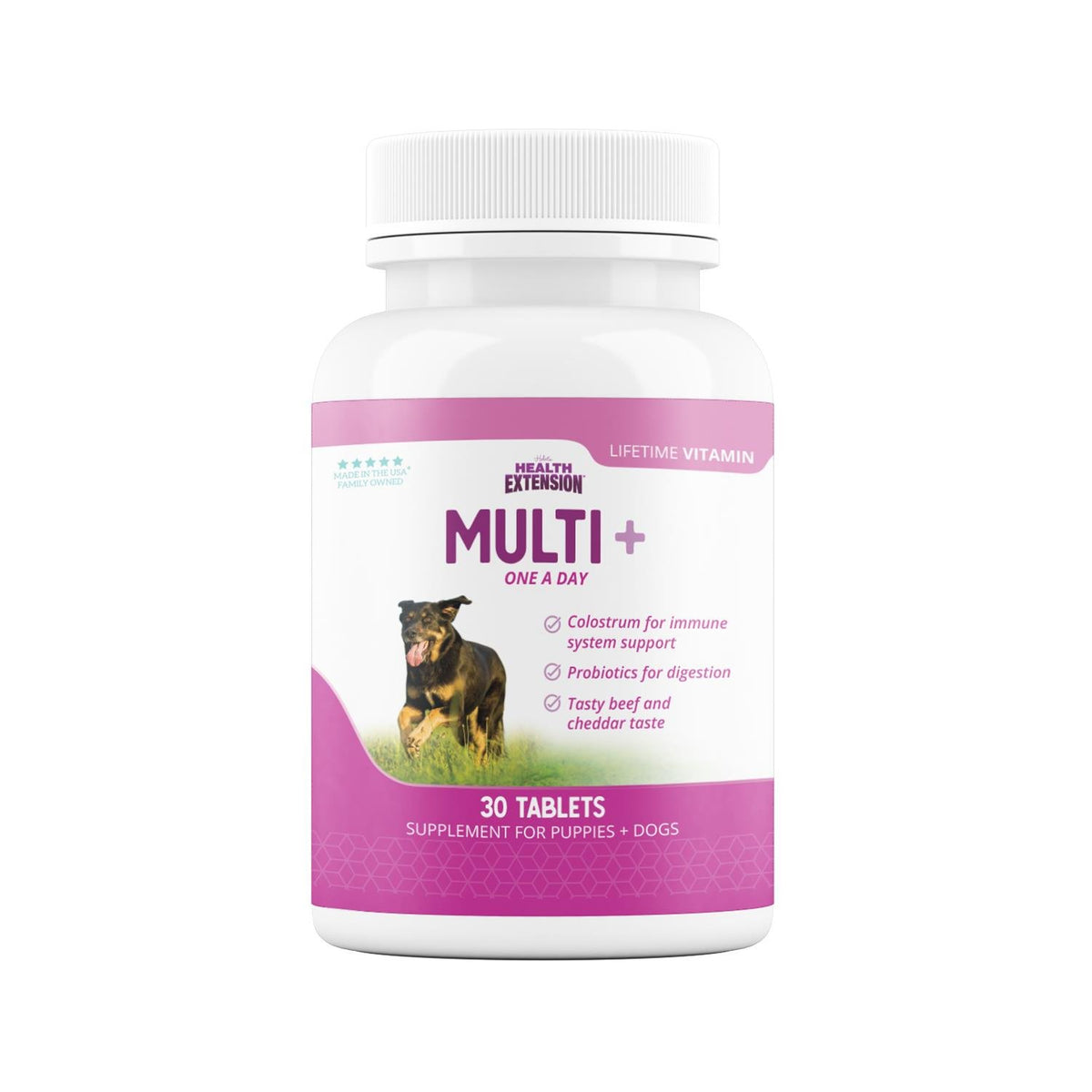 Health Extension Multi + Lifetime Vitamins Chewable Dog Tablets 30 Count, Kwik Pets