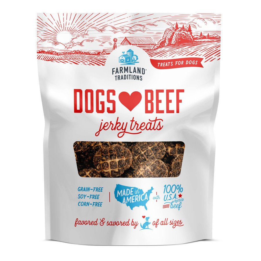 Farmland Traditions Dogs Love Beef Jerky Dog Treats 13.5-oz, Kwik Pets