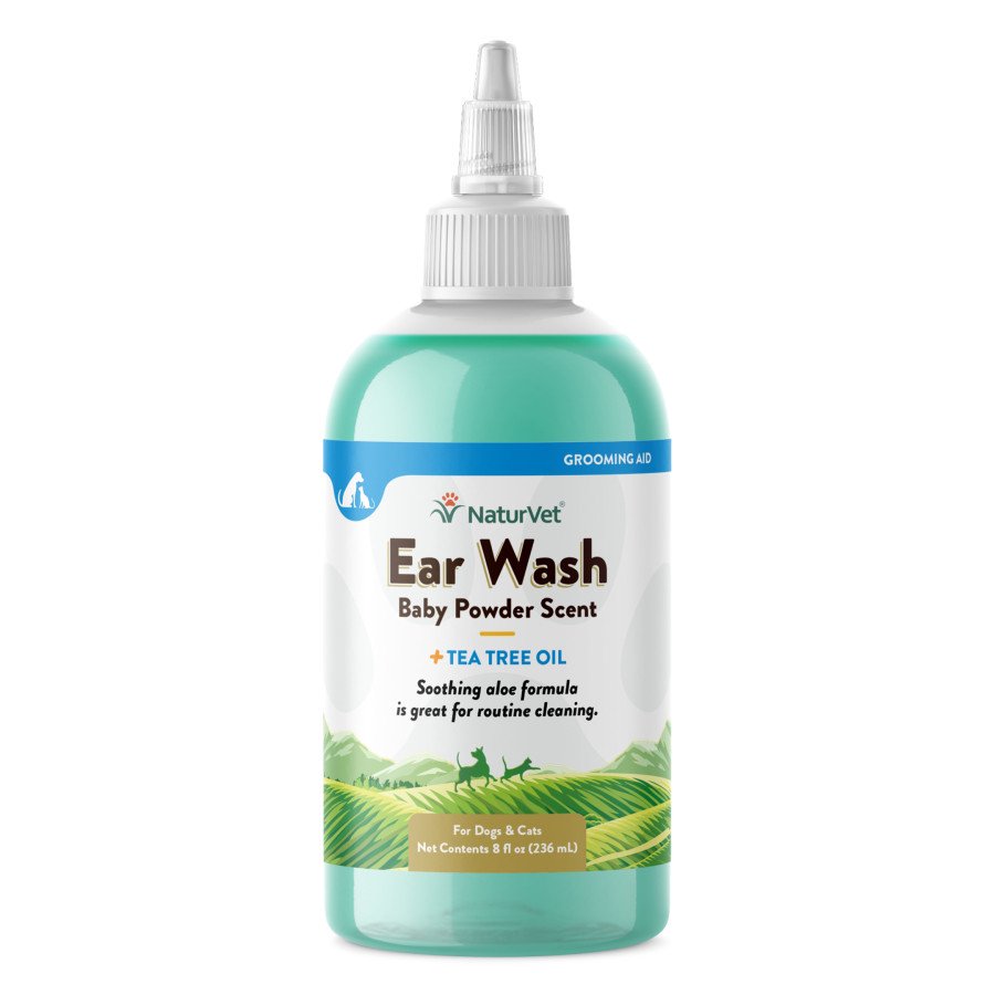 NaturVet Ear Wash with Tea Tree Oil For Dog & Cat 8-oz, Kwik Pets