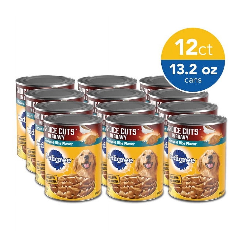 Pedigree Choice Cuts Chicken and Rice Dog Food 13.2 oz - 12 Pack