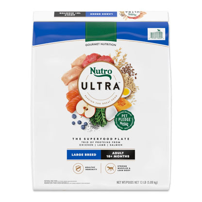 Nutro Products Ultra High Protein Large Breed Adult Dry Dog Food Trio of Proteins from Chicken, Lamb, and Salmon, 30 lb, Nutro
