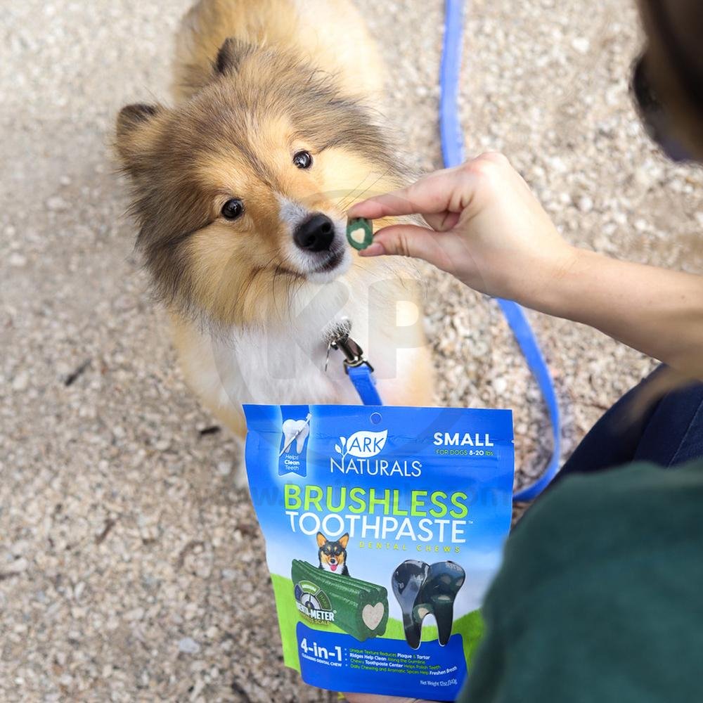 Ark Naturals Brushless Toothpaste Dog Dental Chews Small 12-oz, Kwik Pets