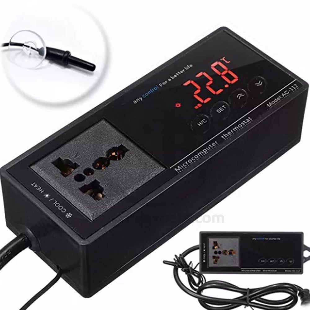 Zoo Med ReptiTemp Digital Thermostat Black, Kwik Pets