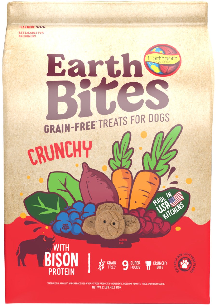 Earthborn Holistic EarthBites Crunchy Dog Treats Bison 2-lb