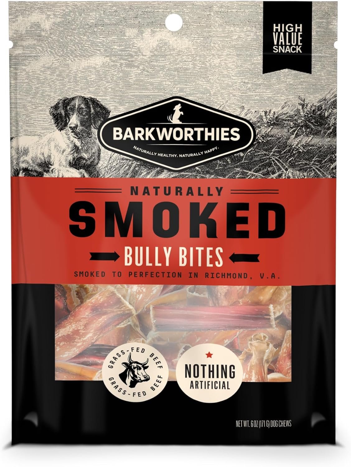 Barkworthies Naturally Smoked Bully Bites Dog Treats 6-oz, Kwik Pets
