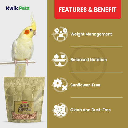 Volkman Seed Company Avian Naturals No Sunflower Small Hookbill Bird Food 4-lb, Volkman