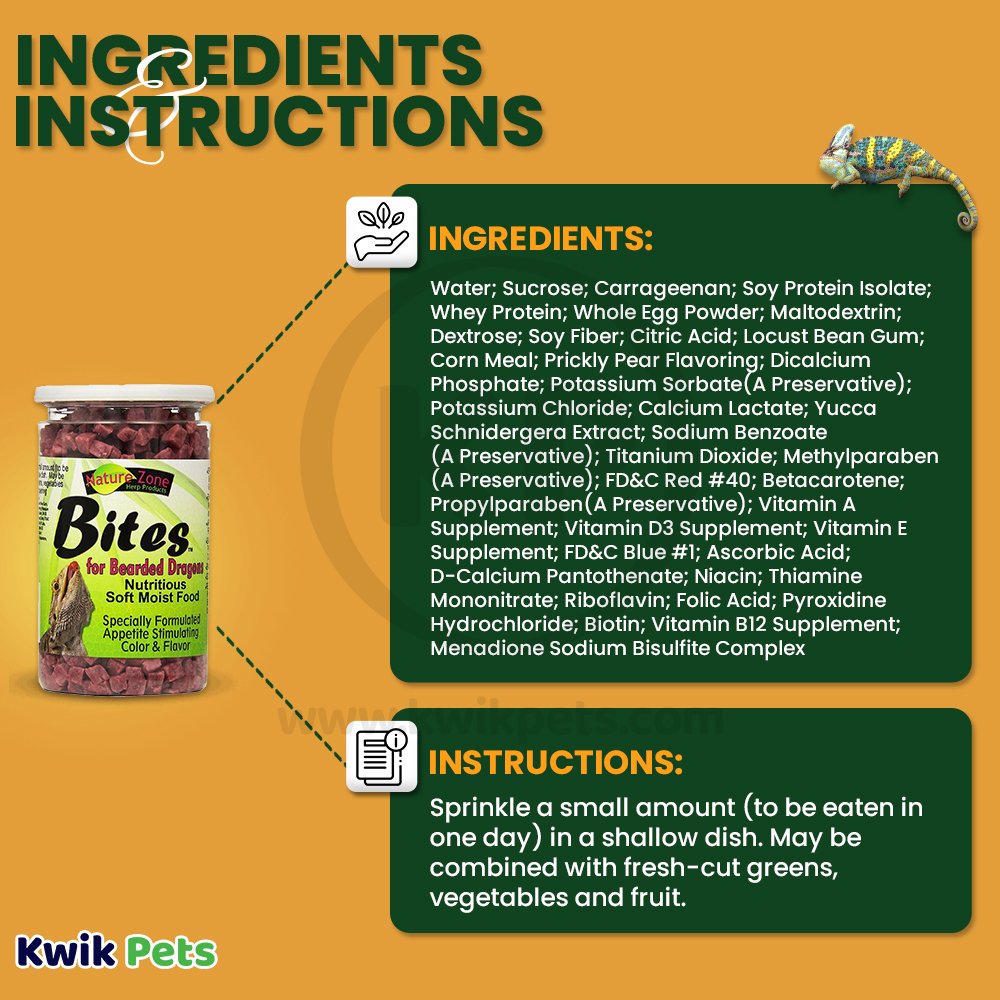 Nature Zone Bearded Dragons Bites Gel Food 9-oz, Kwik Pets