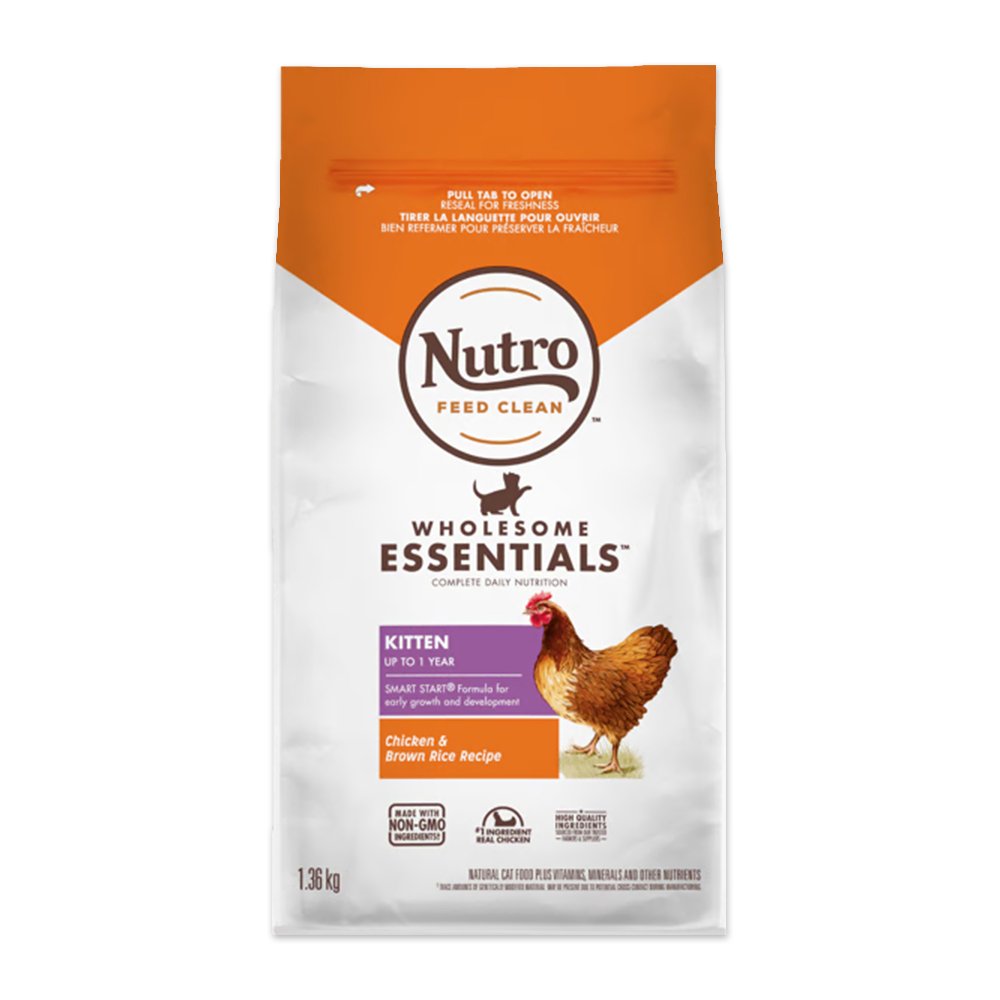 Nutro Products Wholesome Essentials Early Development Kitten Dry Cat Food Chicken & Brown Rice, 3-lb, Nutro