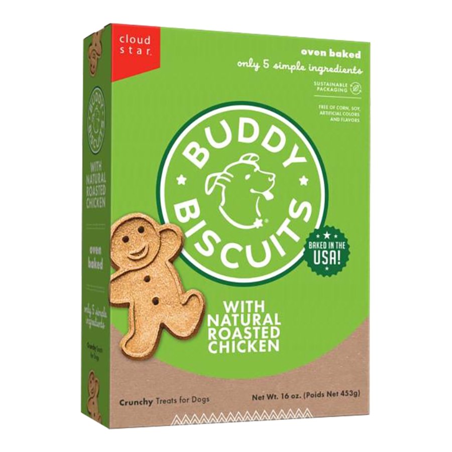 Cloud Star Buddy Biscuits Crunchy Dog Treats with Natural Roasted Chicken 16-oz, Kwik Pets