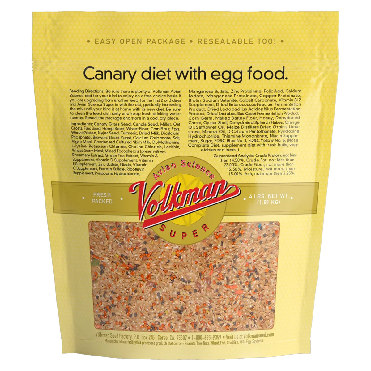 Volkman Seed Avian Science Super Canary Seed 4-lb, Volkman
