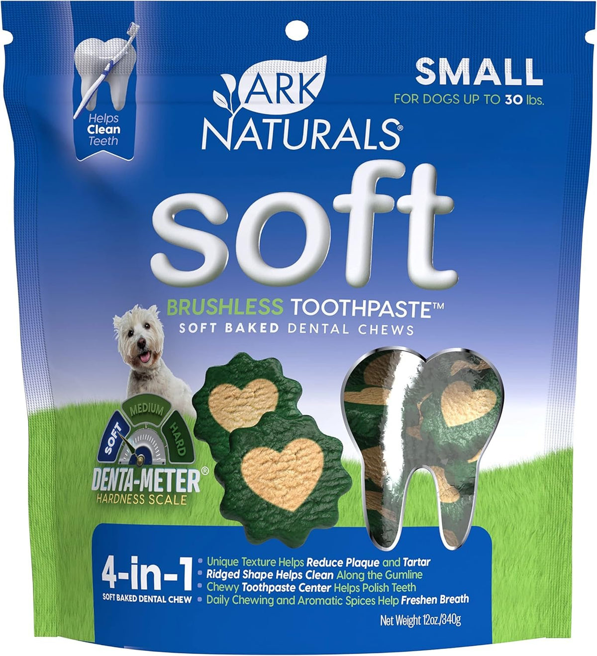 Ark Naturals Soft Brushless Toothpaste Dog Dental Chews Small 12-oz, Kwik Pets