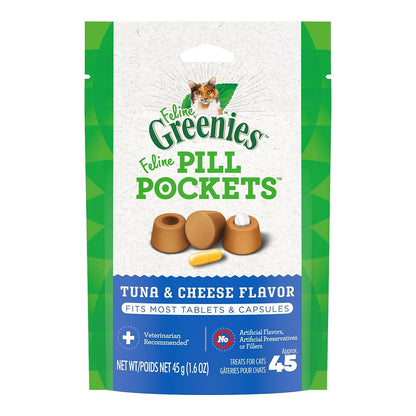 Greenies Feline Pill Pockets Cat Treats Tuna & Cheese 1.6-oz, Greenies