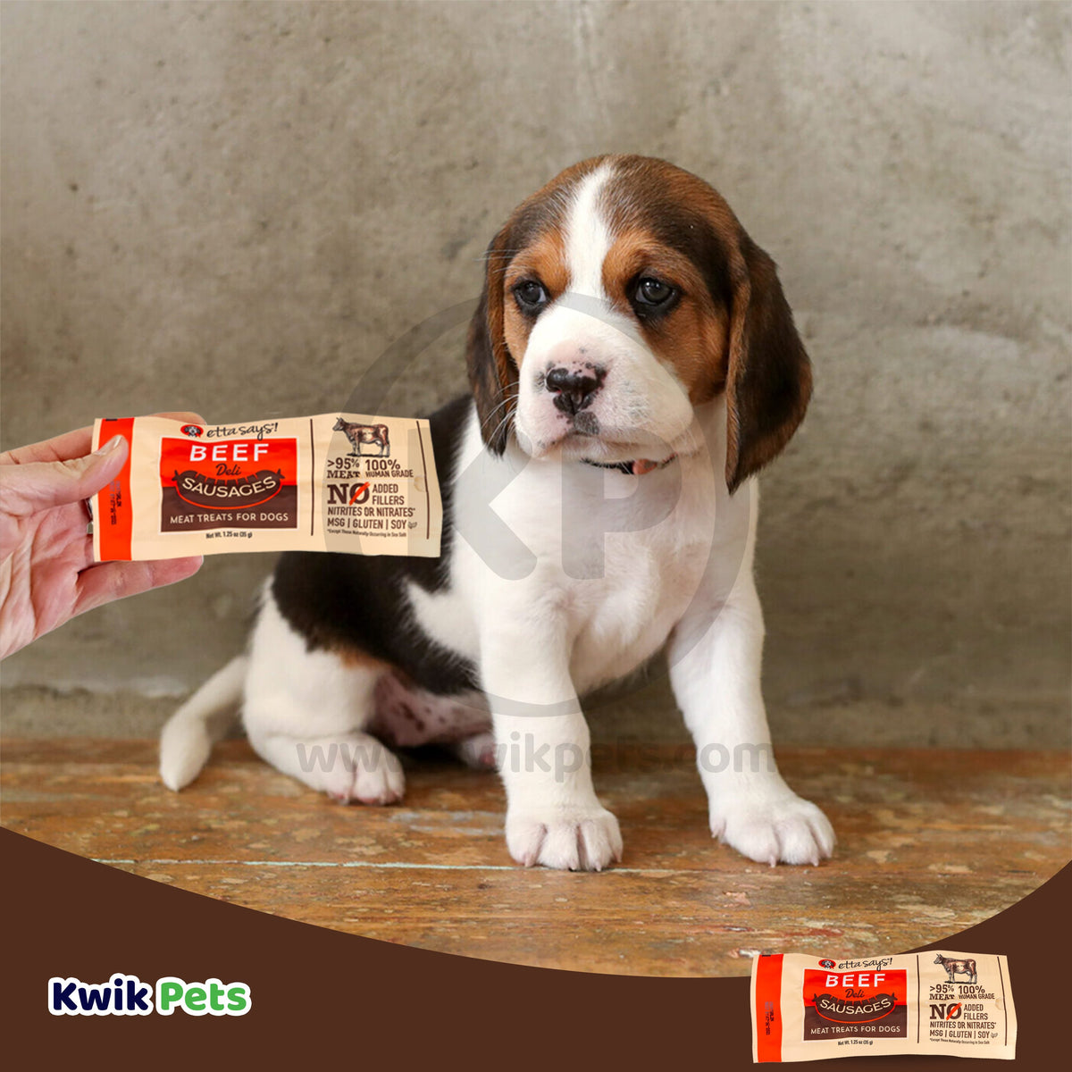 Etta Says! Sausage Link Dog Treat Display Beef 1.25 oz, Etta Says