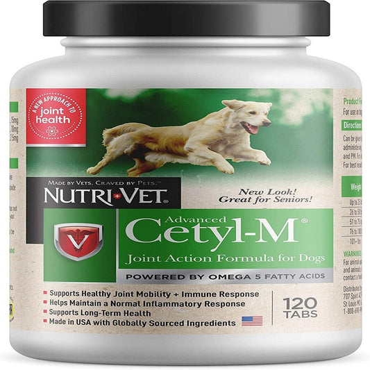 Cetyl M Joint Action Formula for Dogs 120-ct, Nutri-Vet