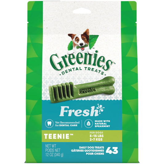 Greenies Dog Dental Treats Fresh, 27 oz, 43 ct, Teenie, Greenies