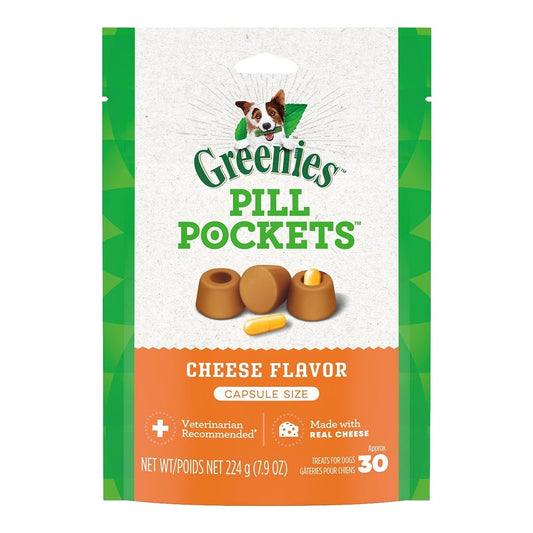 Greenies Pill Pockets for Capsules Cheese, 30 ct, 7.9 oz, Greenies