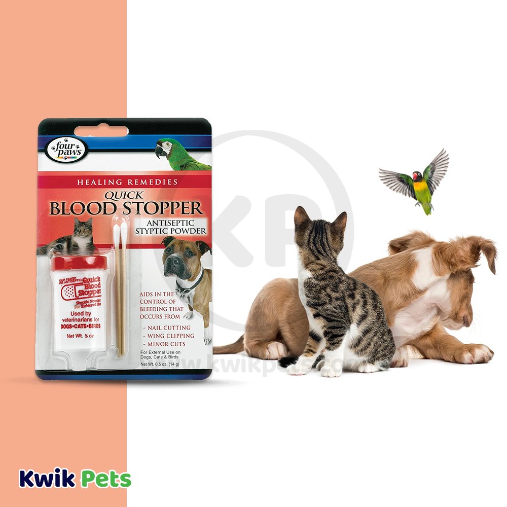 Four Paws Antiseptic Pet Blood Stopper Powder for Dogs, Cats, and Birds 0.5 oz, Four Paws