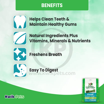 Greenies Dog Dental Treats Fresh, 27 oz, 43 ct, Teenie, Greenies