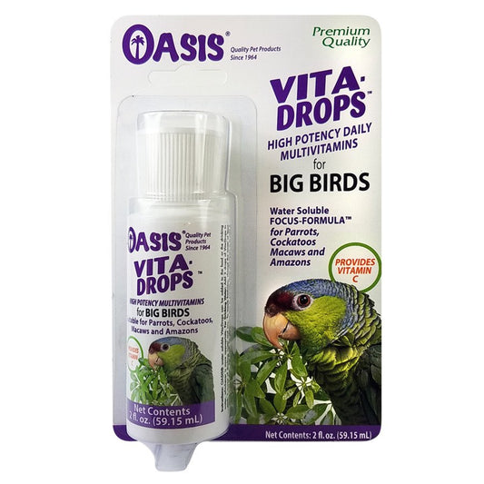 Oasis Vita Drops Multivitamin Supplement for Big Birds, 2-oz, Oasis