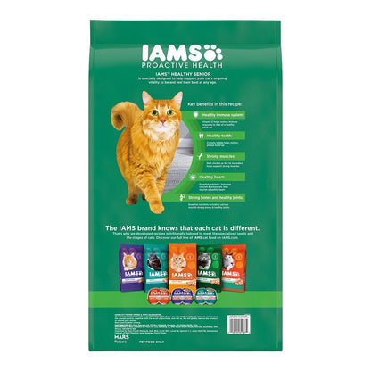 IAMS Proactive Health Senior Dry Cat Food Chicken, 16 lb, IAMS