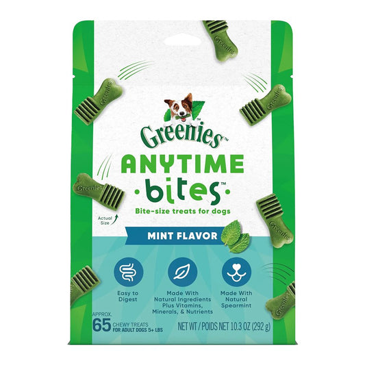 Greenies Anytime Bites Bite-Size Dog Dental Treats Mint, 10.3-oz, Greenies