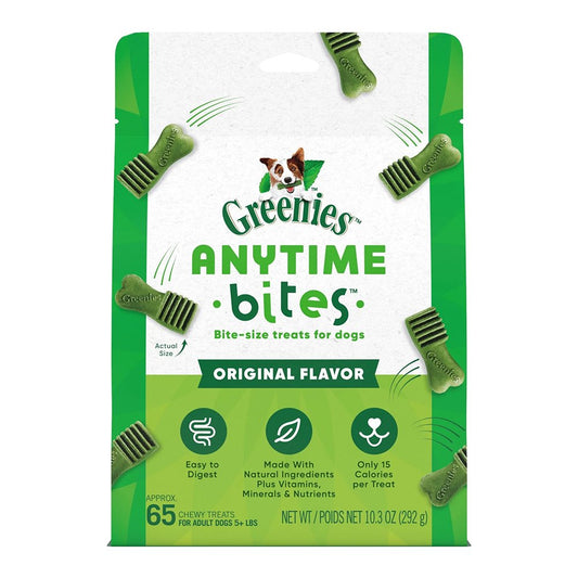 Greenies Anytime Bites Bite-Size Dog Dental Treats Original, 10.3-oz, Greenies
