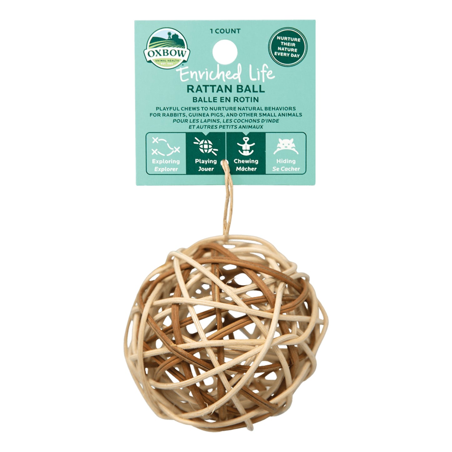 Oxbow Animal Health Enriched Life Rattan Ball Small Animal Toy, One Size, Oxbow