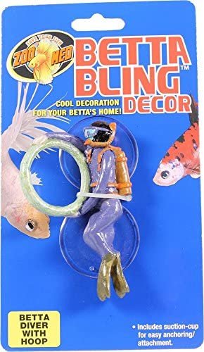 Zoo Med Betta Bling Diver Aquarium Ornament with Hoop Multi-Color, Zoo Med