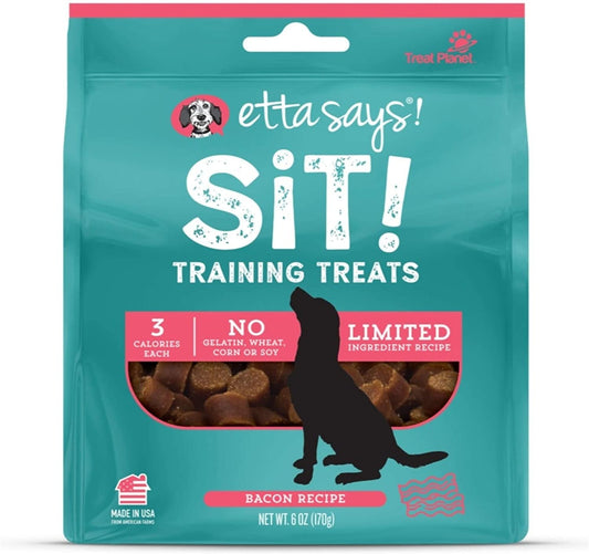 Etta Says! Sit! Dog Training Treats Bacon Recipe 6 oz, Etta Says