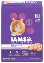 Front of IAMS Proactive Health Kitten Dry Cat Food Chicken 16-lb