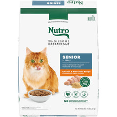 Nutro Wholesome Essentials Chicken & Brown Rice Recipe Senior Dry Cat Food 14-lb