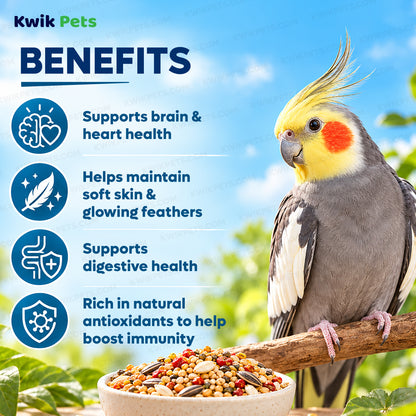 Benefits of Kaytee Forti-Diet Pro Health Cockatiel Food with Safflower 4-lb