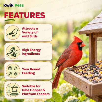 Features of Kaytee Basic Blend Wild Bird Food 5-lb