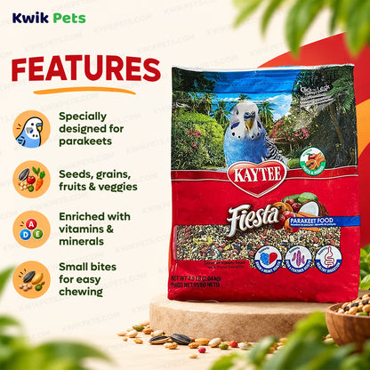 Features of Kaytee Fiesta Parakeet Food 4.5-lb