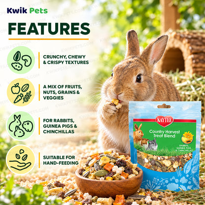 Features of Kaytee Country Harvest Small Animal Treat Blend 7-oz
