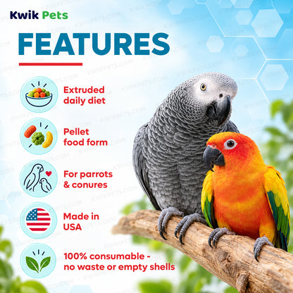 Features of Kaytee Exact Rainbow Parrot & Conure Food 4-lb
