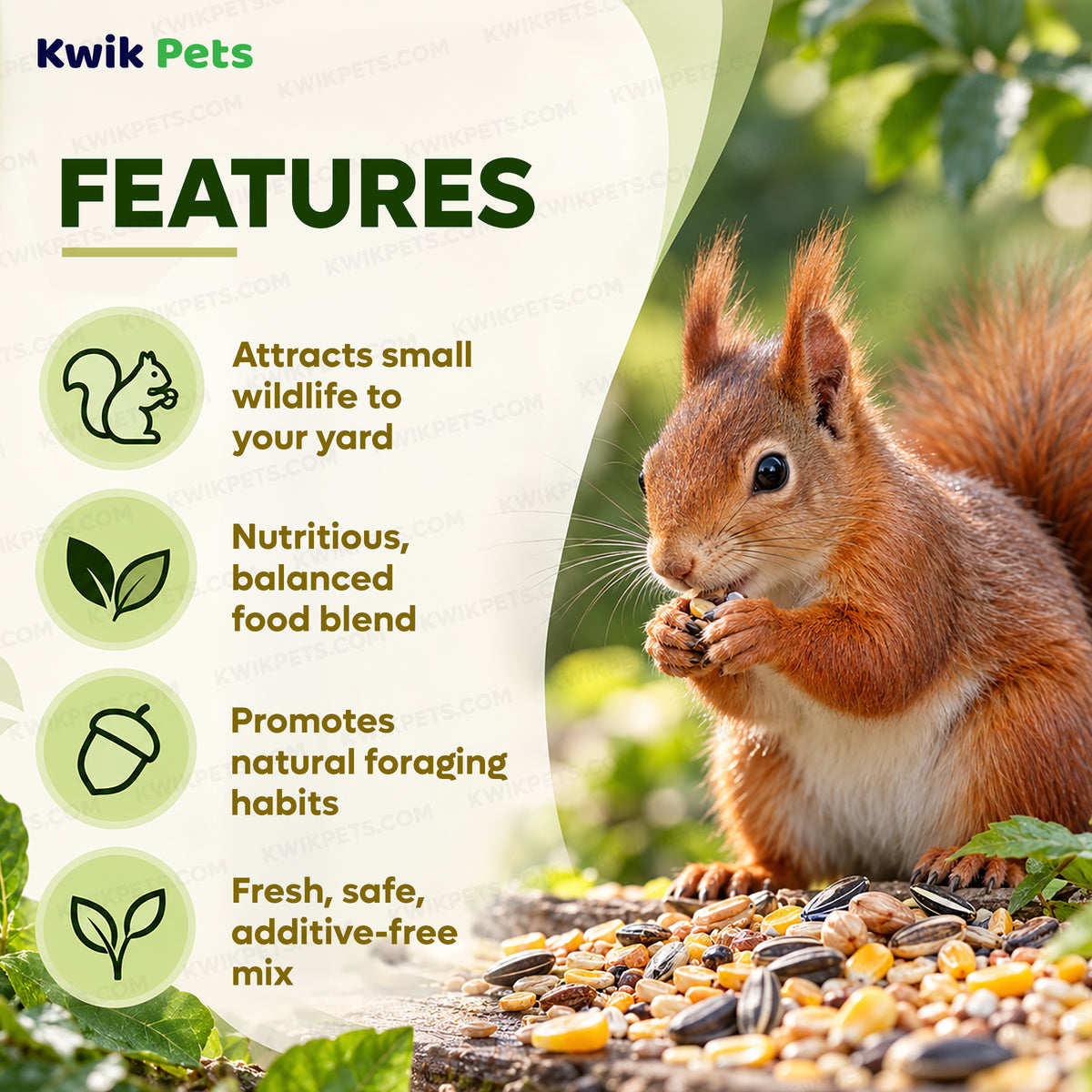 Features of Kaytee Backyard Wildlife Blend Food 5-lb
