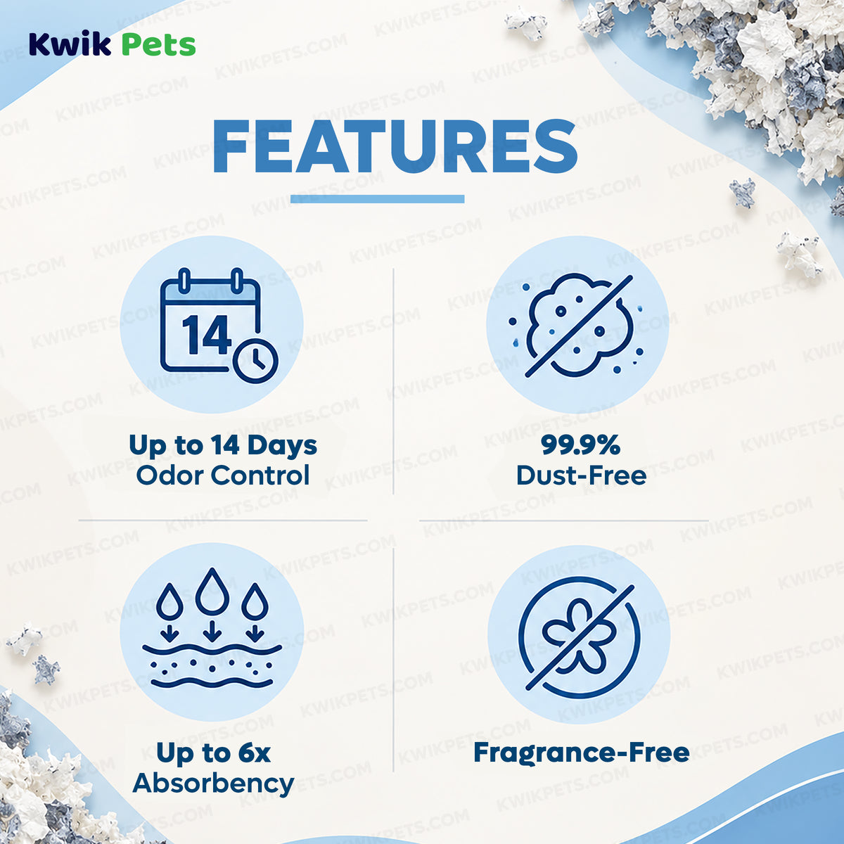 Features of Kaytee Clean & Cozy Extreme Odor Control Small Animal Bedding 65 Liters
