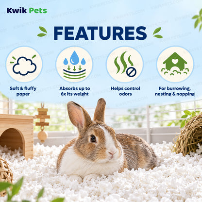 Features of Kaytee Clean & Cozy White Paper Small Animal Bedding 49.2 Liters