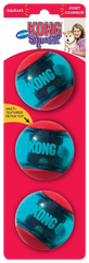 KONG Squeezz Action Ball Dog Toy Red Medium 3 Count