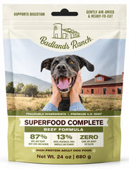 Badlands Ranch Superfood Complete Air-Dried Dog Food Beef 24-oz